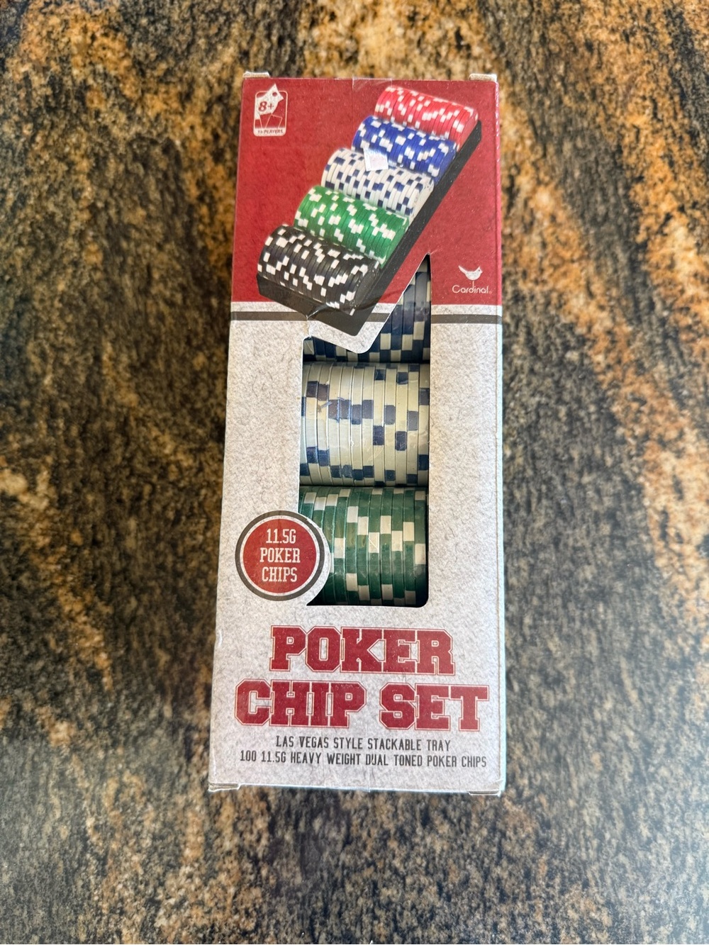 100 Count Poker Chip Set - Green/White/Blue Chips